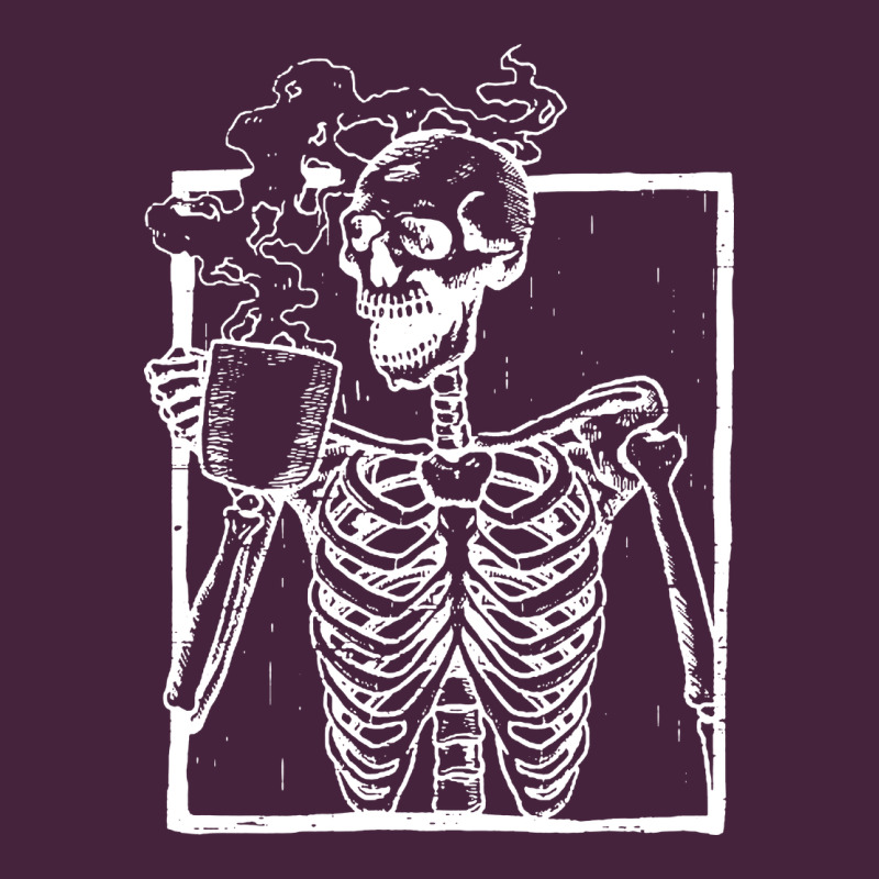 Distressed Skeleton Vintage Smiling Skull Drinking Coffee Classic Tee by artisFamous | Teevron