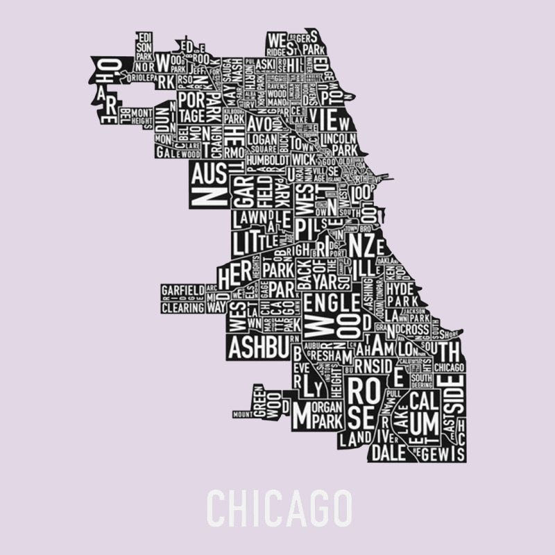 Chicago Typography Neighborhood Map Classic Tee by artisFamous | Teevron