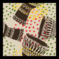 African Drum Seamless Pattern Heavy Core Tee | Teevron