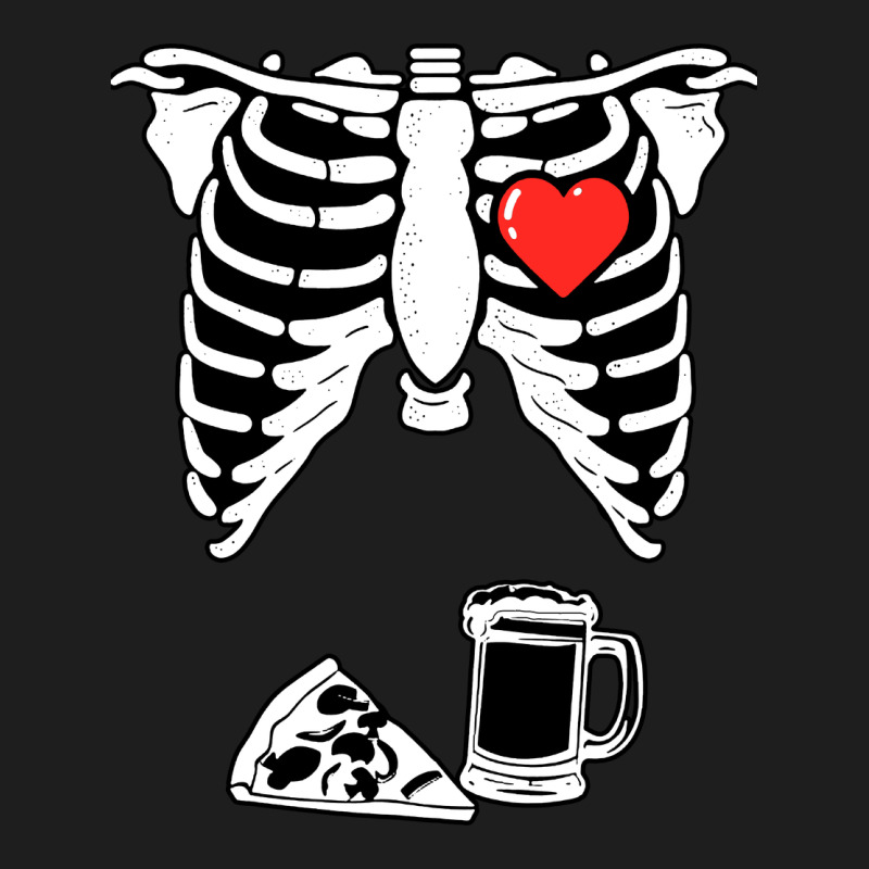 Dad Skeleton Halloween Beer Pizza Classic Tee by artisFamous | Teevron