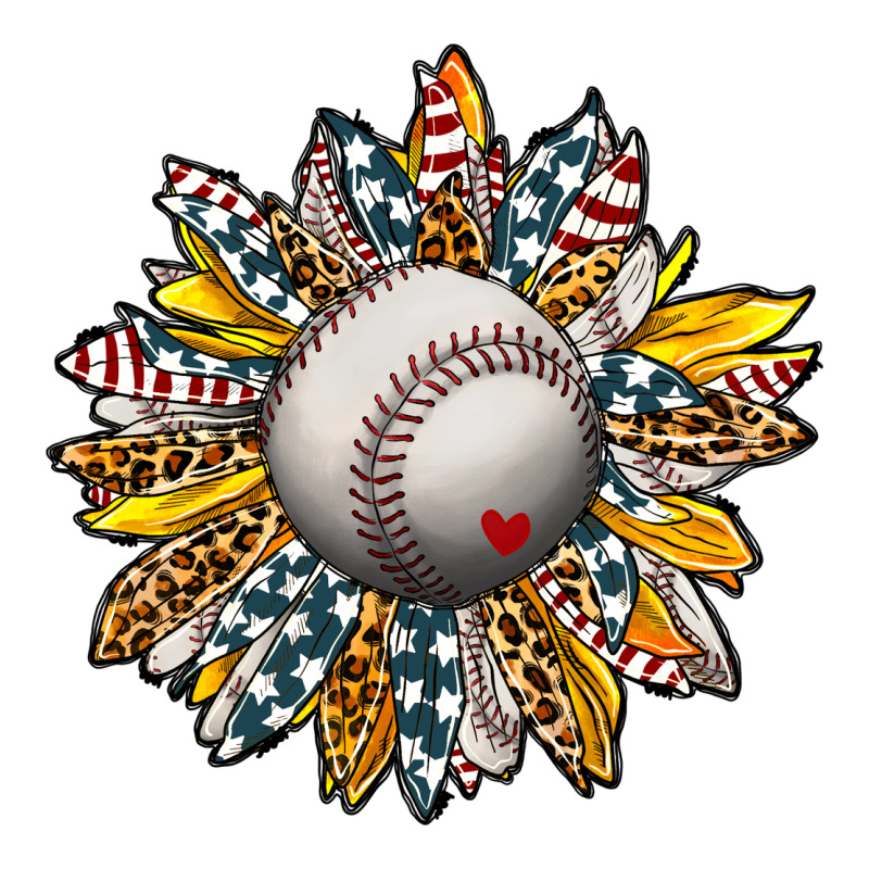 Baseball Sunflower Premium Tee by CowhideDigitalArt | Teevron