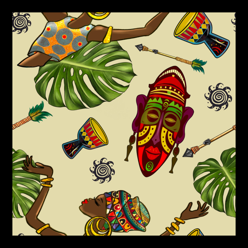 African Woman And Mask Seamless Pattern Heavy Core Tee by BundleAndBundleShop | Teevron