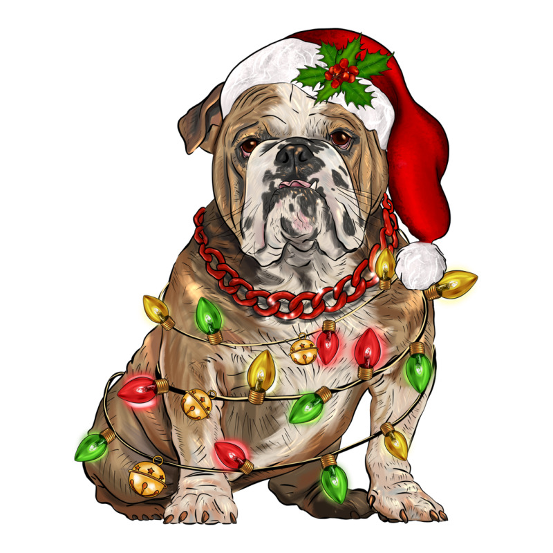 Christmas English Bulldog Long Sleeve Tee by BarkalooDesign | Teevron