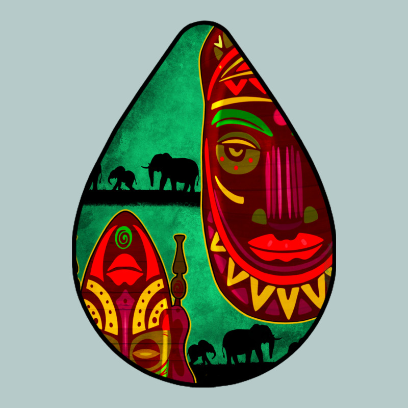 African Masks Teardrop  3 Heavy Core Tee by BundleAndBundleShop | Teevron