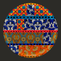 African Fabric Pattern Round Earrings Heavy Core Tee | Teevron