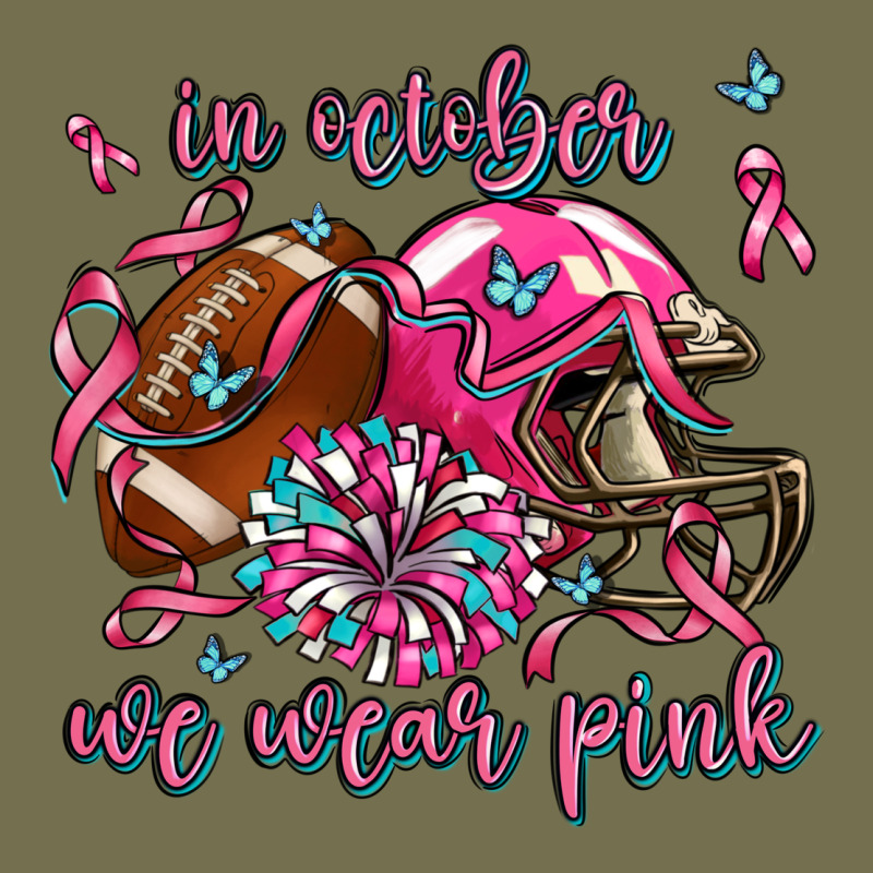 In October We Wear Pink Football Vintage Hoodie by AdoDesignShop | Teevron