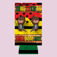 Juneteenth Freedom Day 12 Oz Can Cooler (slim) 2 Ladies Tee | Teevron