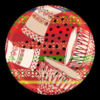 African Fabric Pattern Round Earrings 2 Heavy Core Tee | Teevron