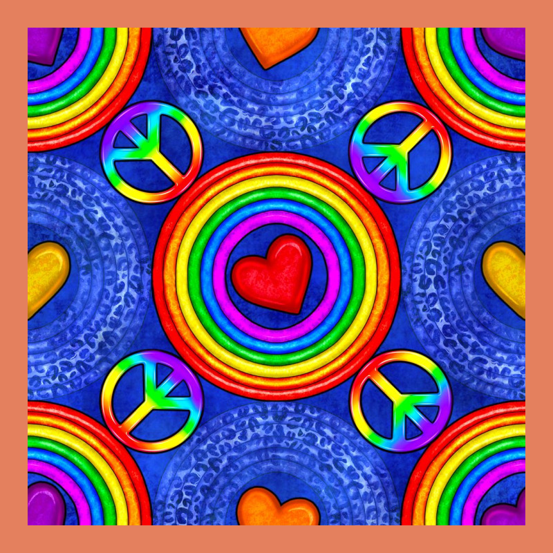 Pride Lgbtq Hearts And Peace Symbol Seamless Patte Classic Tee by BundleAndBundleShop | Teevron