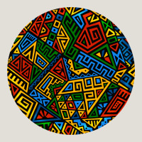 African Fabric Pattern Round Earrings 3 Heavy Core Tee | Teevron