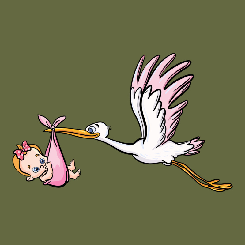 Stork With Baby Girl Long Sleeve Tee by BarkalooDesign | Teevron