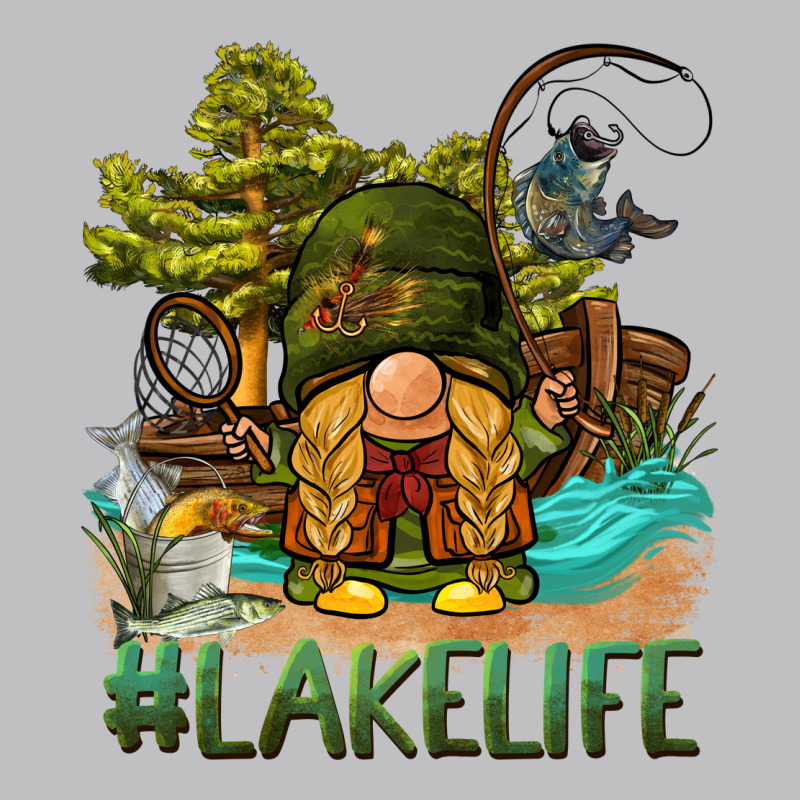 Lake Life Gnome Long Sleeve Tee by BarkalooDesign | Teevron