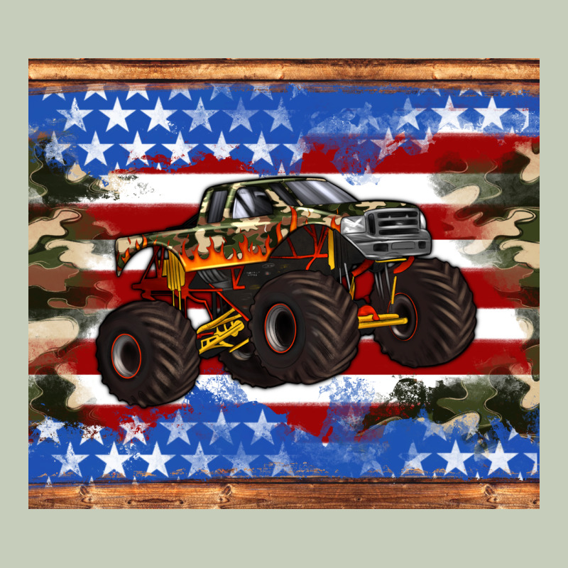 Monster Truck American Flag Tumbler Ladies Tee by Artiststas | Teevron
