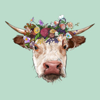 Hereford Cow With Floral Headband Premium Hoodie | Teevron