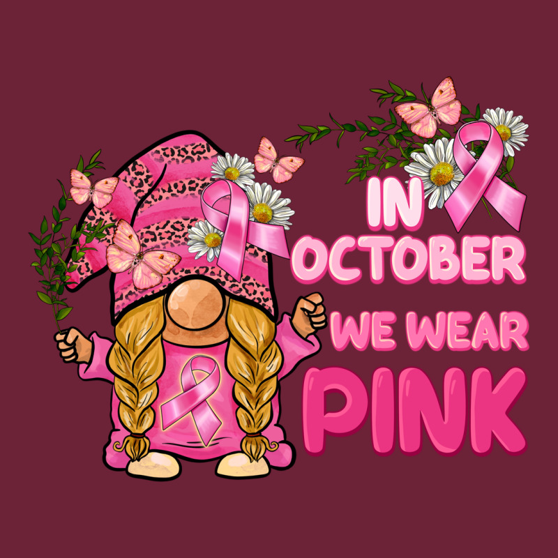 In October We Wear Pink Gnome Long Sleeve Tee by BarkalooDesign | Teevron