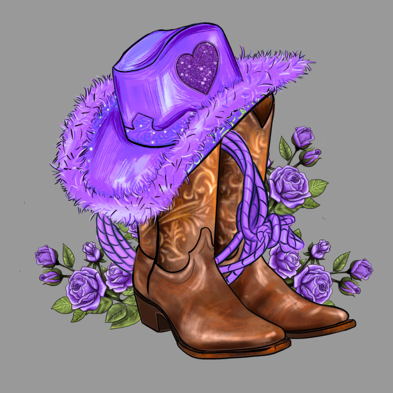 Purple Cowgirl  And Roses Vintage Hoodie by AdoDesignShop | Teevron