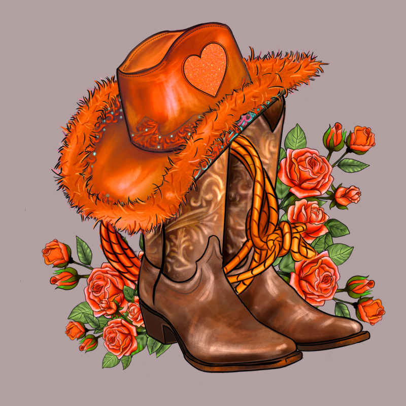 Orange  Cowgirl  And Roses Vintage Hoodie by AdoDesignShop | Teevron