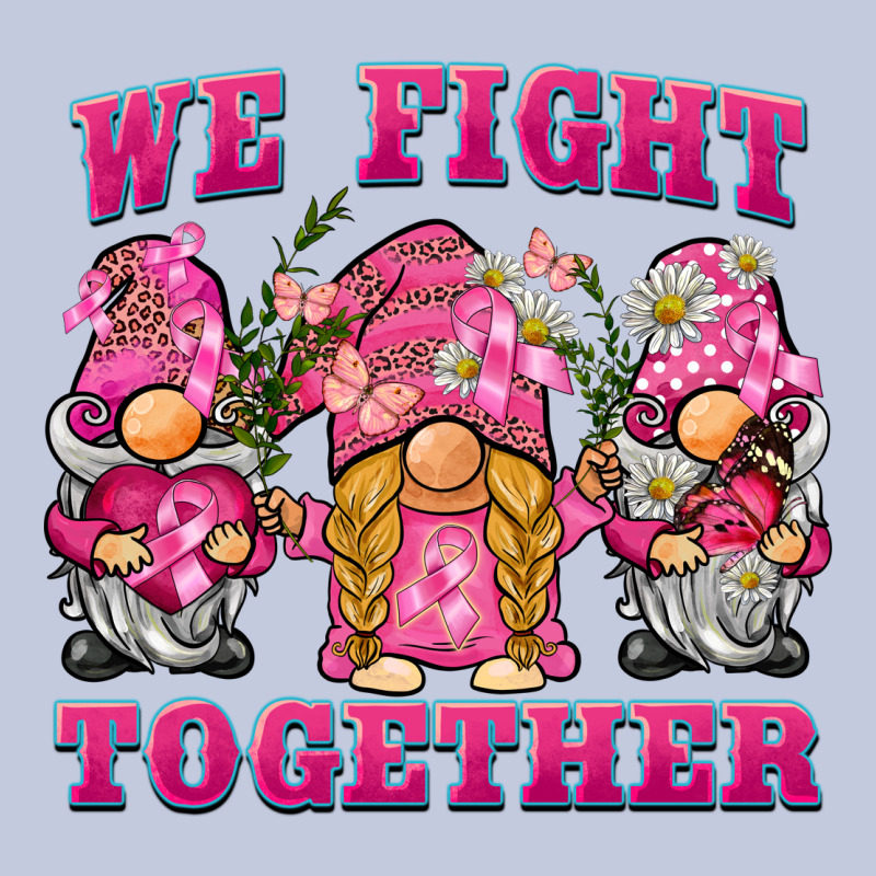 We Fight Together Breast Cancer Gnome Long Sleeve Tee by BarkalooDesign | Teevron
