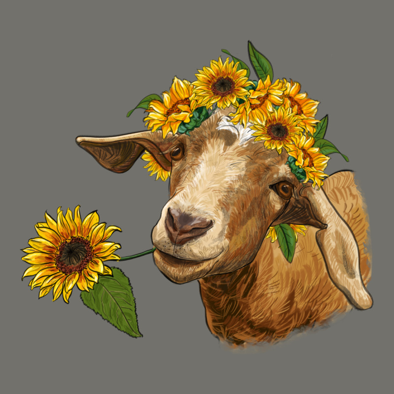 Goat With Sunflower Premium Hoodie by RanaPortraitStore | Teevron