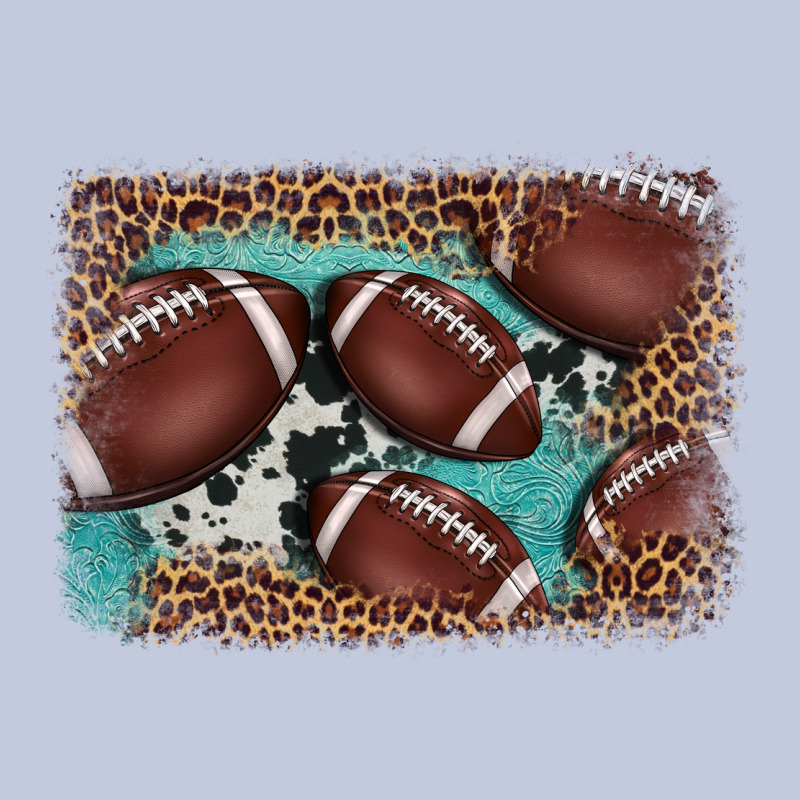 American Football Leopard Cowhide Turquoise  Leather Background Long Sleeve Tee by BarkalooDesign | Teevron