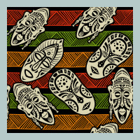 African Mask Seamless Pattern Heavy Core Tee | Teevron