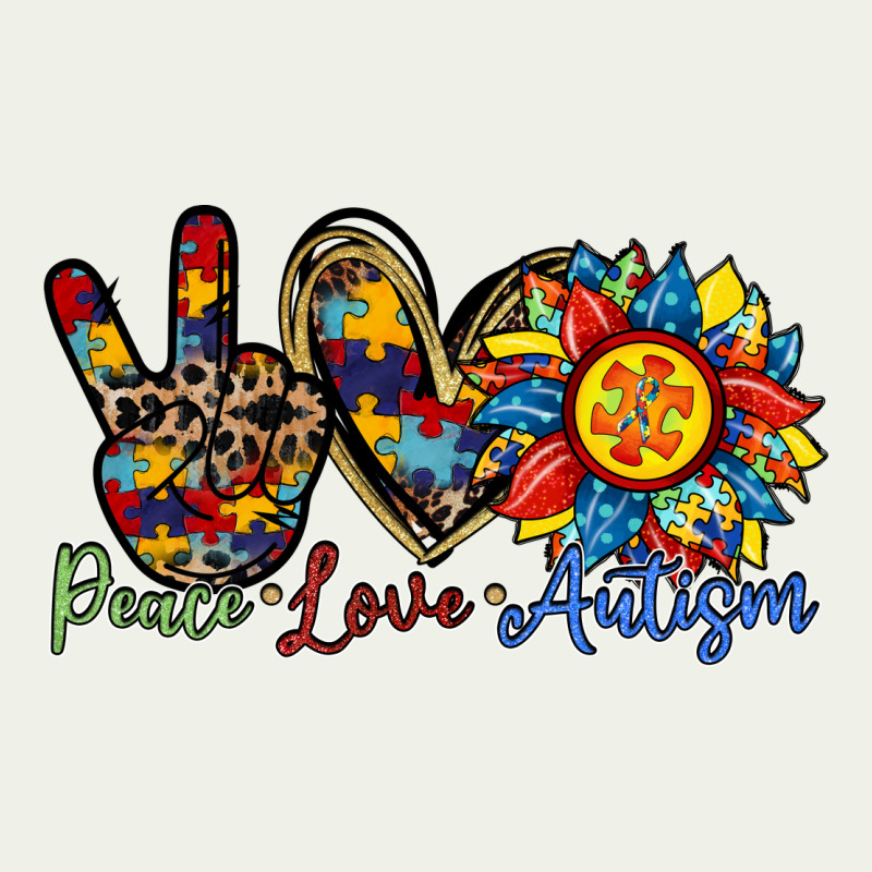 Peace Love Autism Sunflower Urban Heavy Tee by RacoonDesign | Teevron