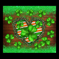 St.patricks Heart Shamrocks Glitter Long Sleeve Tee | Teevron