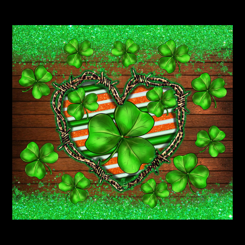 St.patricks Heart Shamrocks Glitter Long Sleeve Tee by BarkalooDesign | Teevron