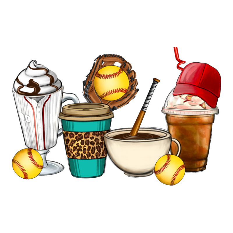 Softball Coffee Cups Ladies Tee by Artiststas | Teevron