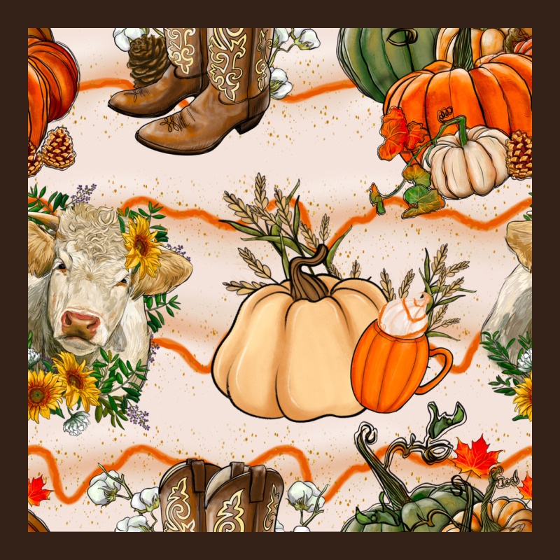 Fall Heifer Seamless Pattern Heavy Core Tee by BundleAndBundleShop | Teevron