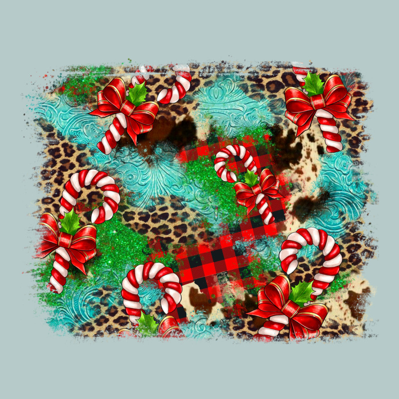 Christmas Plaid Turquoise Glitter Cowhide Heavy Core Tee by FaDigitalArtStudio | Teevron
