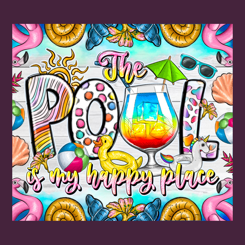 The Pool Is My Happy Place Premium Tee by CowhideDigitalArt | Teevron