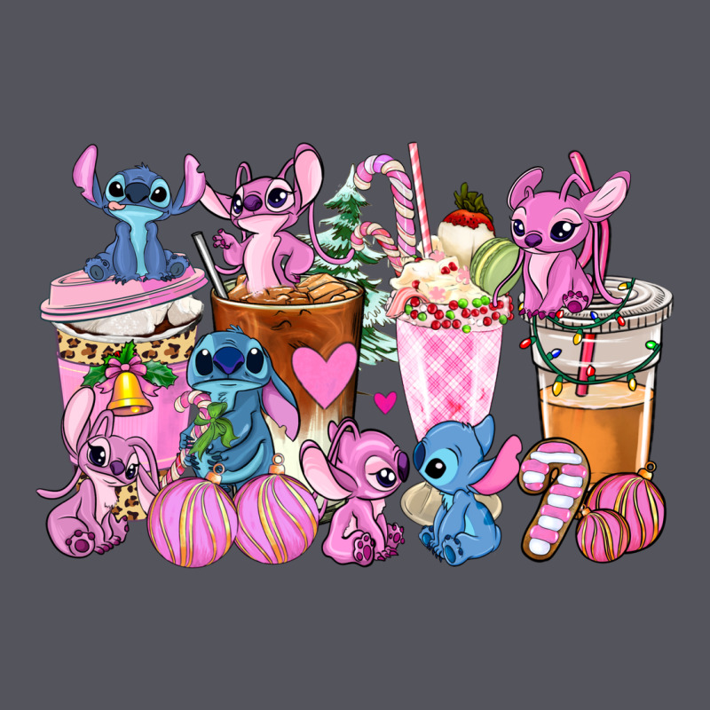 Stitch And Lilo Pink Christmas Coffee Cups Vintage Hoodie by AdoDesignShop | Teevron