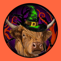 Halloween Highland Cow Round Premium Hoodie | Teevron
