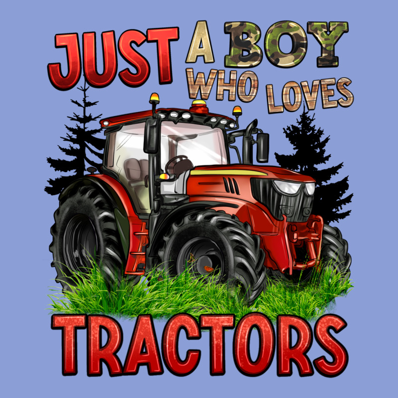 Just A Boy Who Loves Tractors Red Tractor Long Sleeve Tee by BarkalooDesign | Teevron