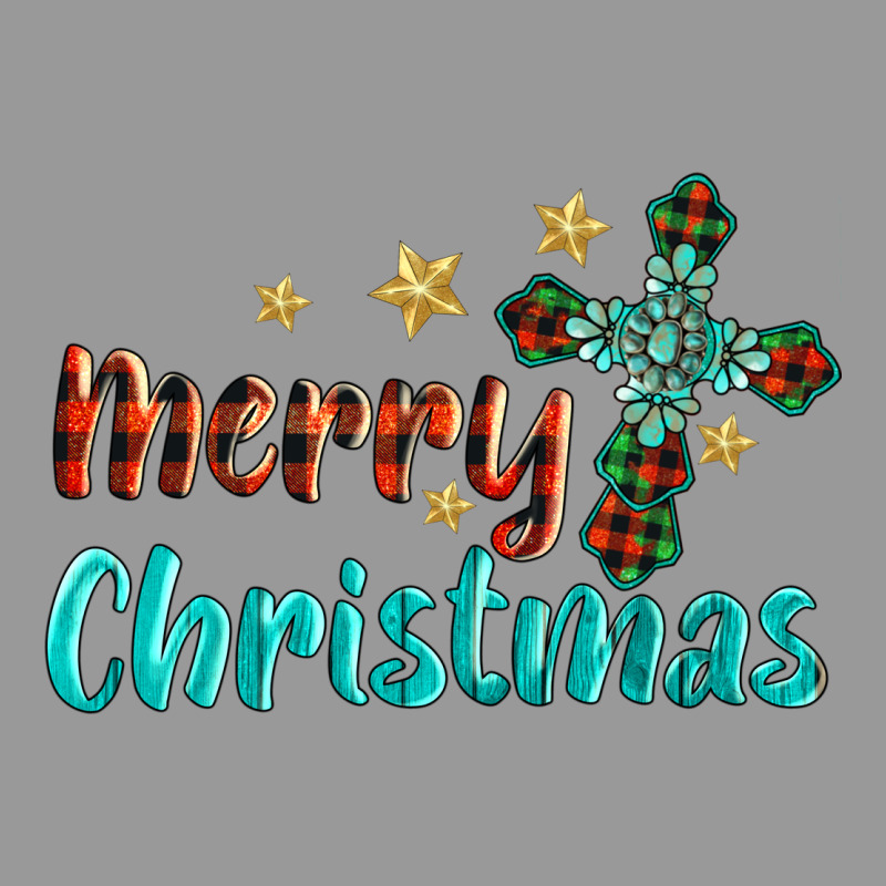 Merry Christmas Turquoise Gemstones Cross Vintage Hoodie by BarkalooDesign | Teevron