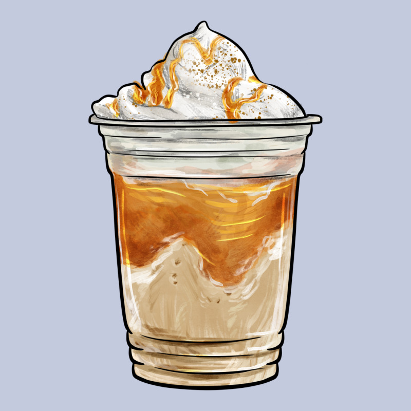 Iced Caramel Frappuccino Coffee Long Sleeve Tee by BarkalooDesign | Teevron