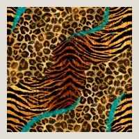 Safari Animals Turquoise Glitter Seamless Pattern Heavy Core Tee | Teevron