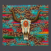 Western Serape Leopard Bull Skull Turquoise Long Sleeve Tee | Teevron