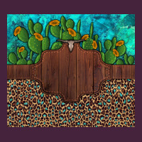 Custom Cactus And Sunflowers Leopard Turquoise Long Sleeve Tee | Teevron