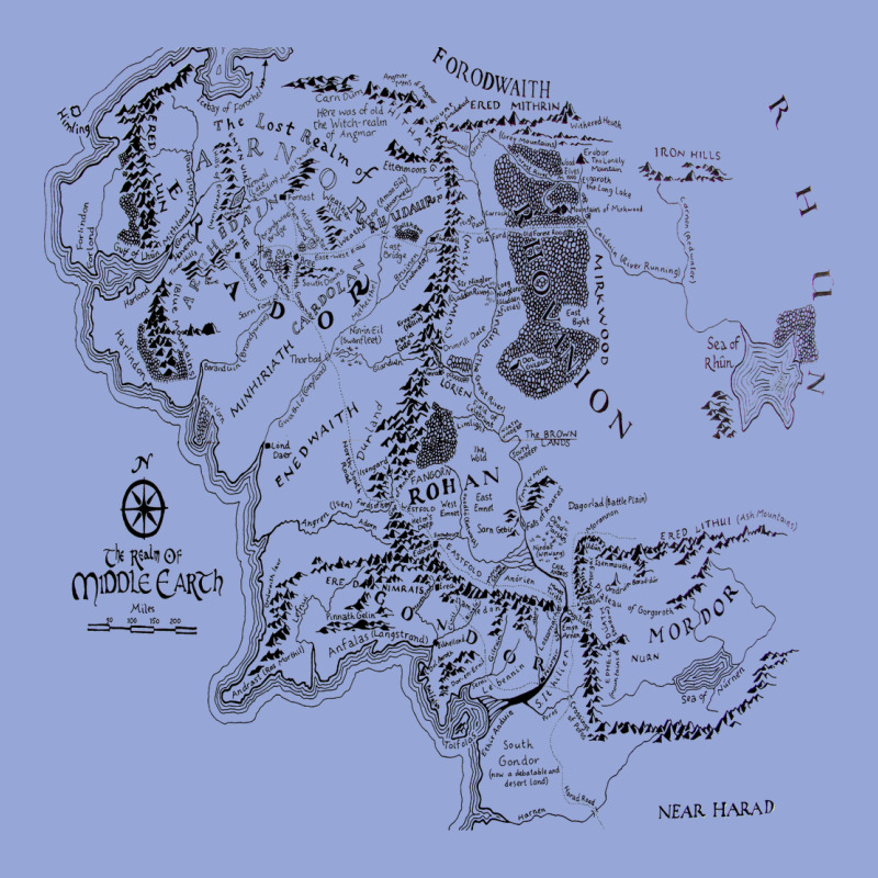 Middle Earth Map [tw] Classic Tee by linhVisuals | Teevron