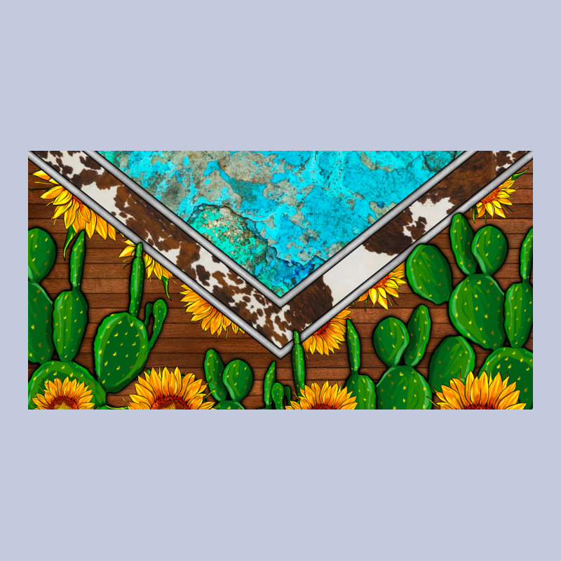 Cactus Sunflower Cowhide And Turquoise License Plate Long Sleeve Tee by Artiststas | Teevron