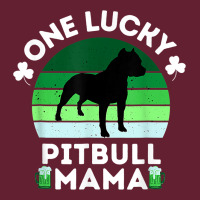Funny St Patrick's Day One Lucky Pitbull Mama Pitbulldog T Shirt Classic Tee | Teevron