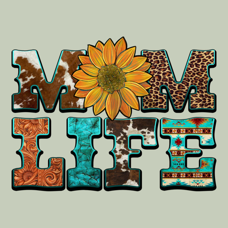 Western Cowhide Leopard Turquoise  Leather Aztec Sunflower Mom Long Sleeve Tee by Artiststas | Teevron