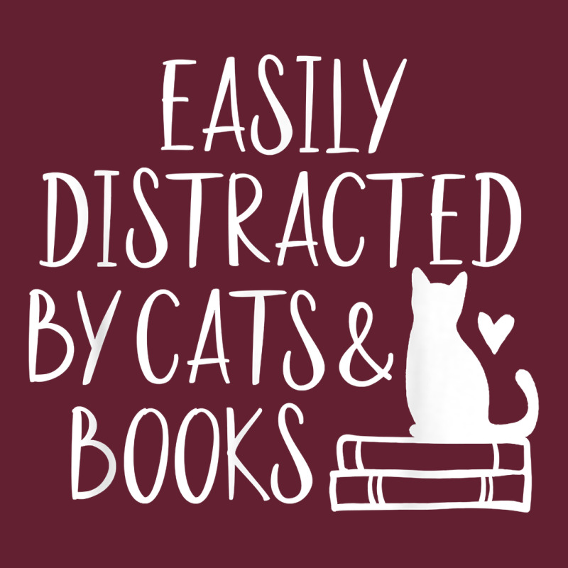 Easily Distracted By Cats And Books   Cute Book Lover T Shirt Classic Tee by linhVisuals | Teevron