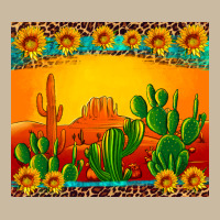 Desert Sunset With Cactus Sunflowers And Leopard Long Sleeve Tee | Teevron