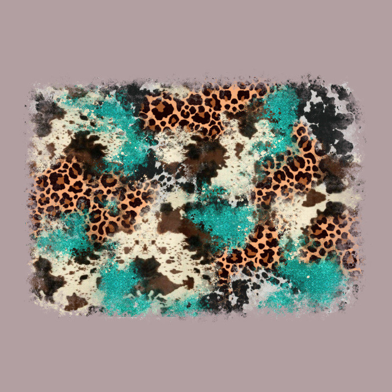 Turquoise Glitter Cowhide Background Vintage Hoodie by BarkalooDesign | Teevron