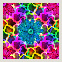 Neon Cowhide With Flower Seamless Pattern Heavy Core Tee | Teevron