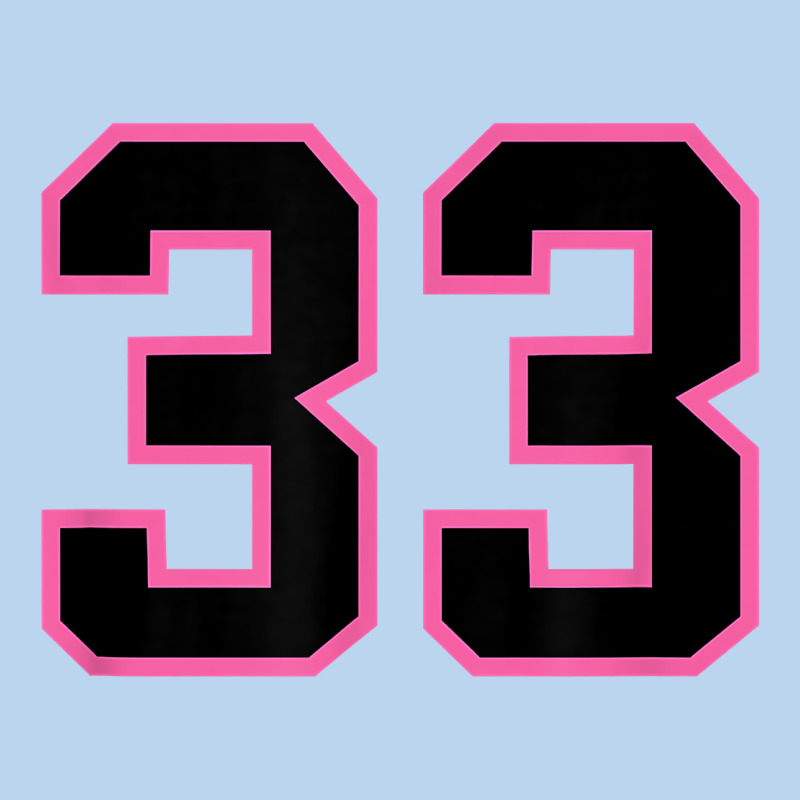 Number 33 Sports Jersey Athlete Fan Pink Black Lucky Number T Shirt Classic Tee by linhVisuals | Teevron