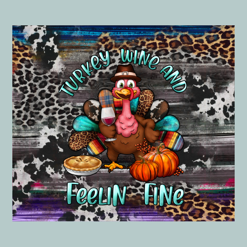 Turkey Wine And Feelin Fine Tumbler Heavy Core Tee by BundleAndBundleShop | Teevron